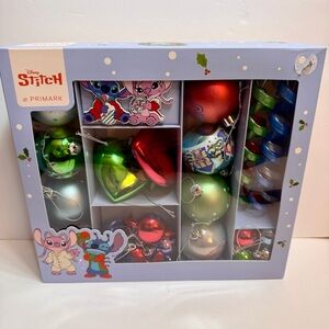 NWT Primark box set of Disney Lilo & Stitch Christmas ornaments.